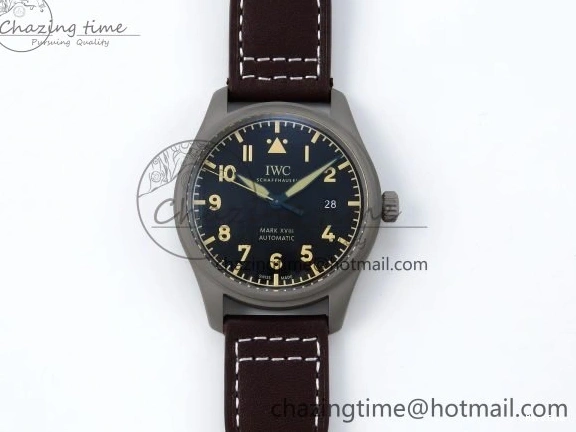 MIROTIME 0515 Pilot Mark XVIII Titanium BLSF 1:1 Best Edition Black Dial on Brown Leather Strap MIYOTA Popular 7020